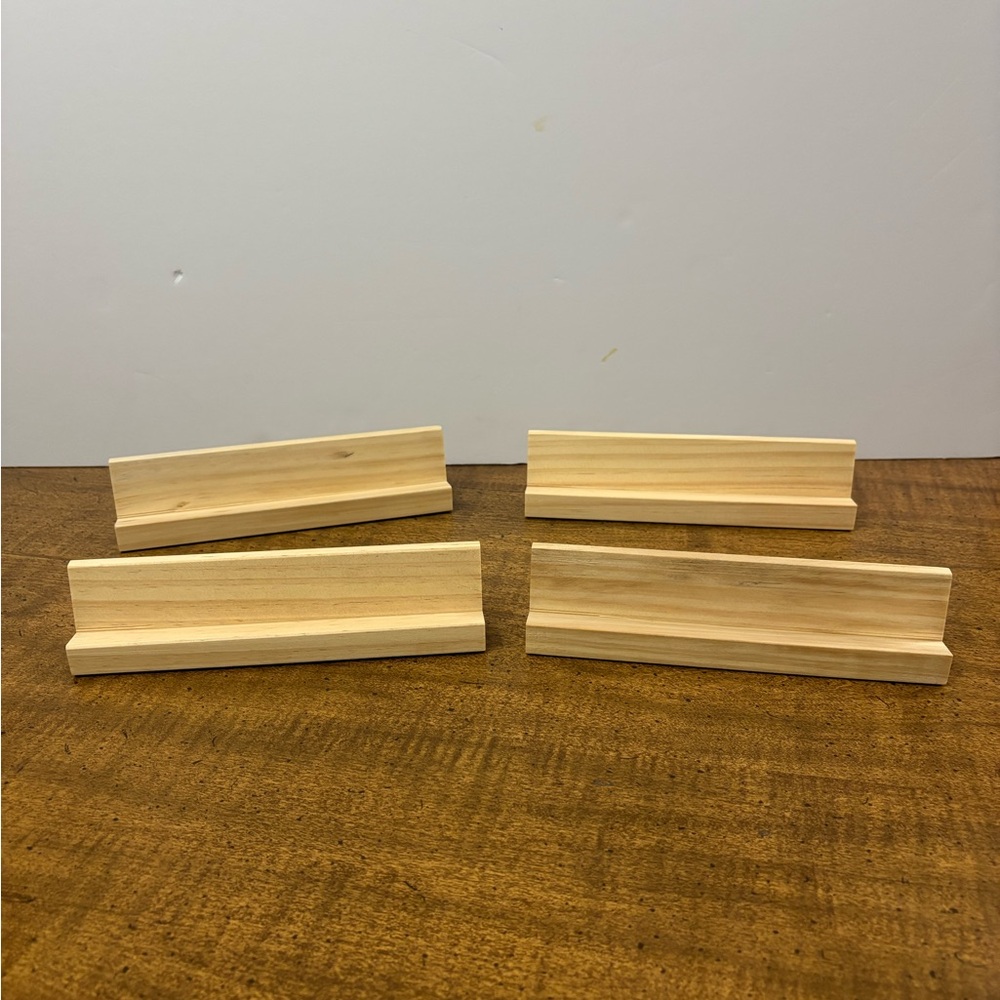 Wooden Domino Trays Set of 4 Wood Domino Racks Holders Tiles 8”